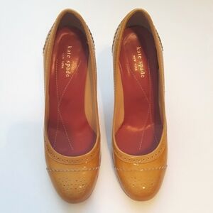 Kate Spade yellow patent leather heels Size 8
